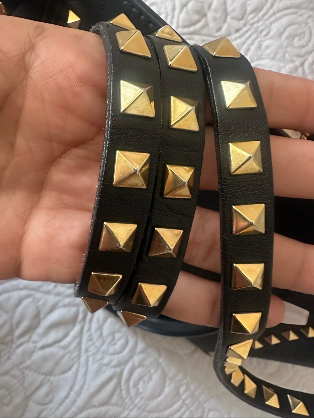 Valentino Garavani Black Leather Rockstud Purse